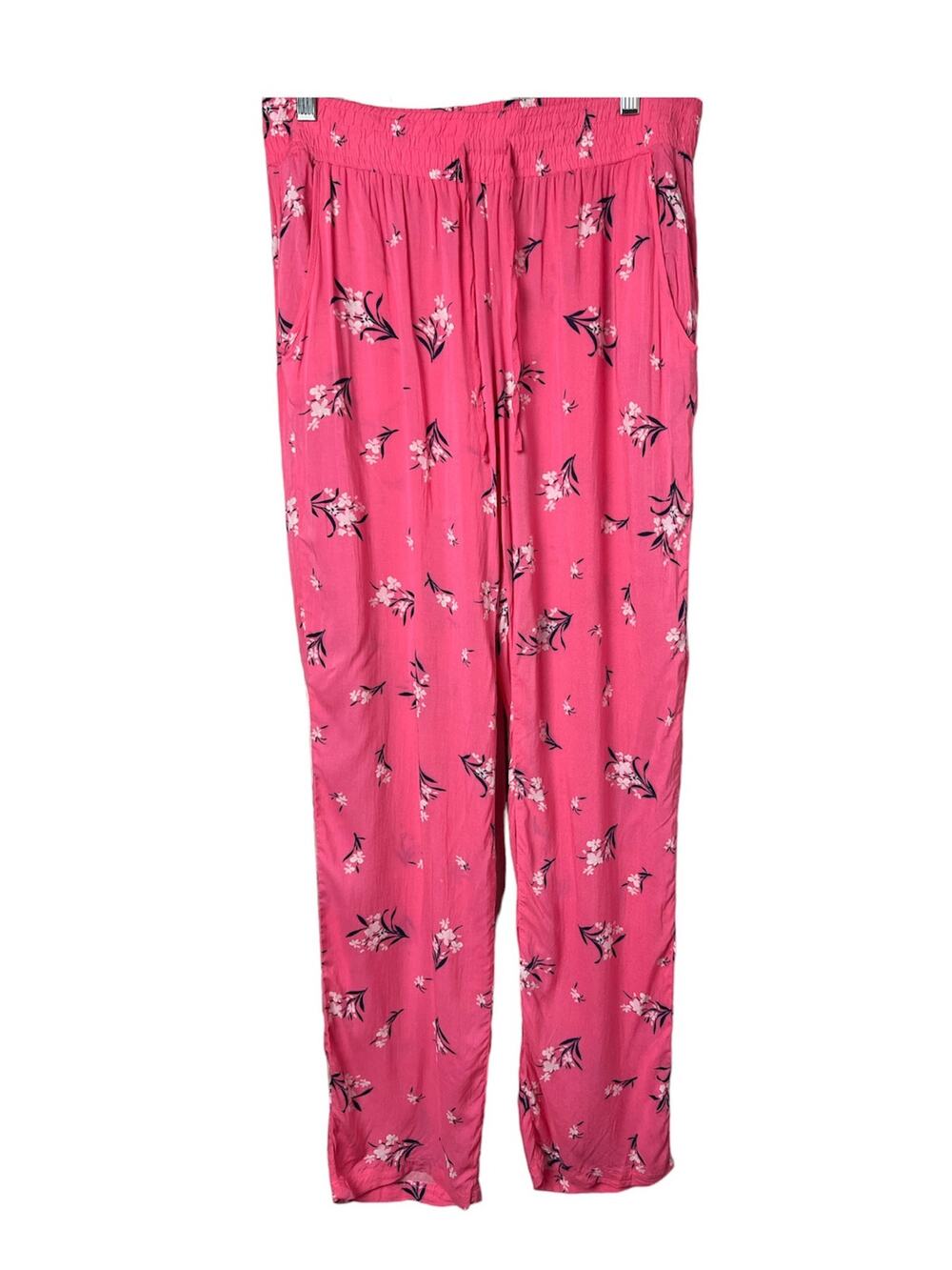 Gap Body Women's Pink Floral Print Elastic Waist Pajamas Loungewear Pants Sz M